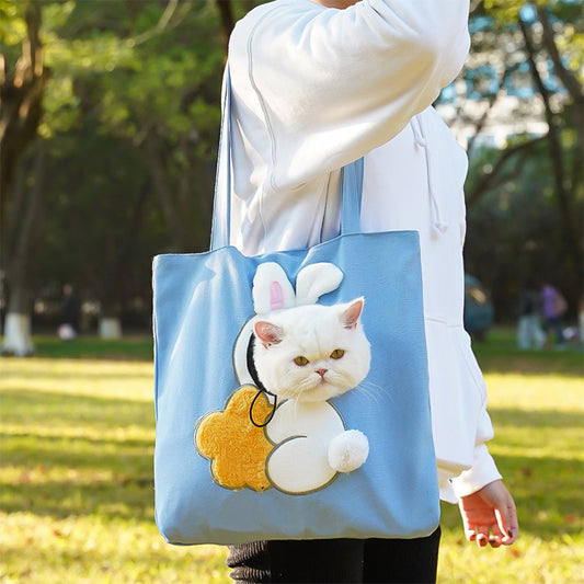 Little White Rabbit Shaped Pet Shoulder Bag With Exposed Head