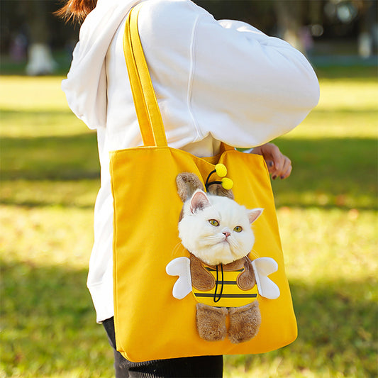 Bee Shape Pet Shoulder Bag With Exposed Head