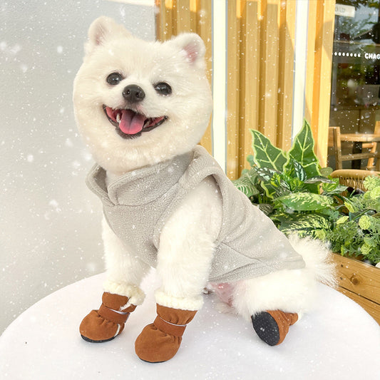 Thickened And Velvet Warm Non-Slip Dog Shoes