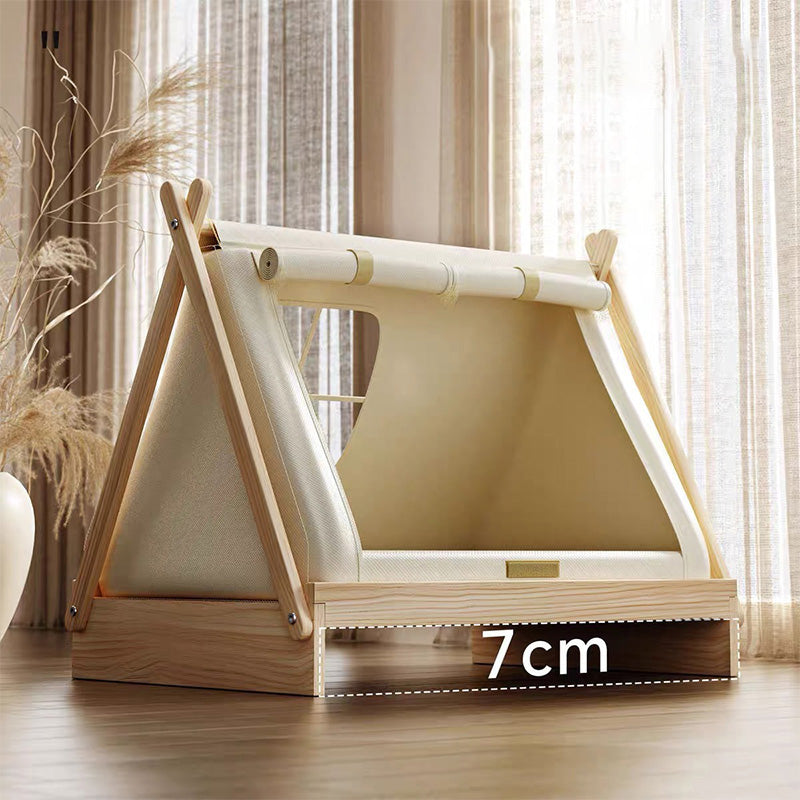 Solid Wood Enclosed Pet Tent Puppy House