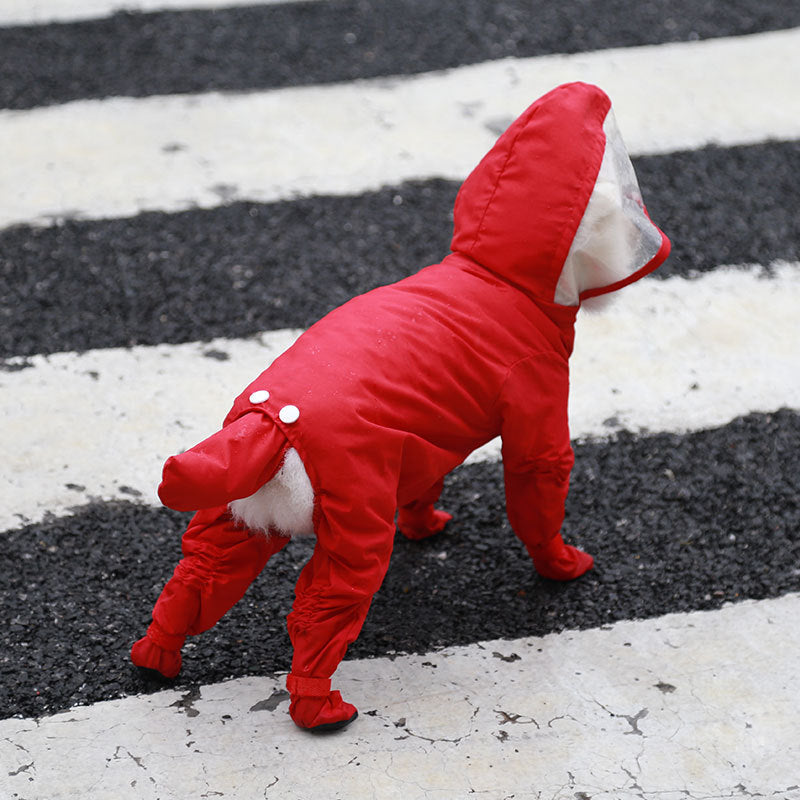 Four-Legged All-Inclusive One-Piece Waterproof Pet Raincoat