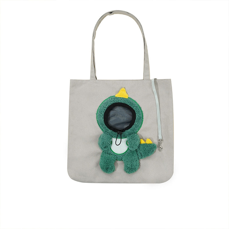 Small Dinosaur-Shaped Pet Shoulder Bag With Exposed Head