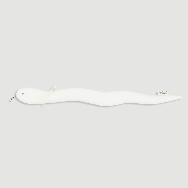 Cream Snake-Shaped Soft Cat Toy